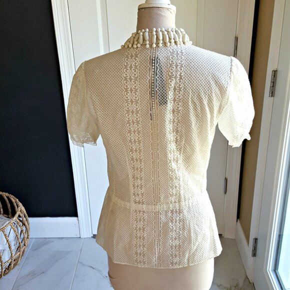 NWT! VINTAGE Inspired SILK BLOUSE Elie TAHARI - Picture 5 of 7